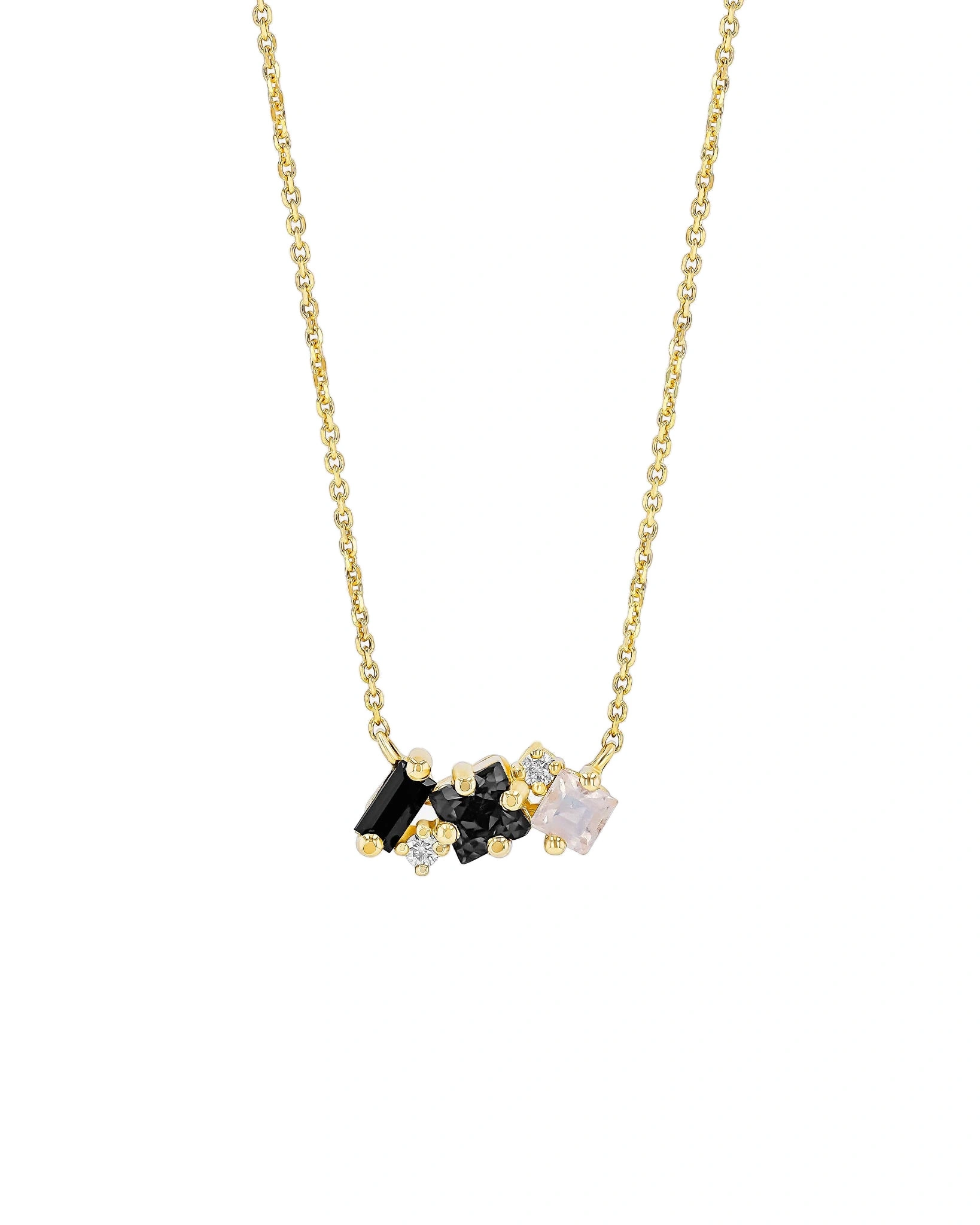 Suzanne Kalan Nadima Mini Bar Pendant in 14K Yellow Gold, Black Ombre Suzanne Kalan Nadima Mini Bar Pendant in 14K Yellow Gold, Black Ombre | Fine Necklaces | Coveti