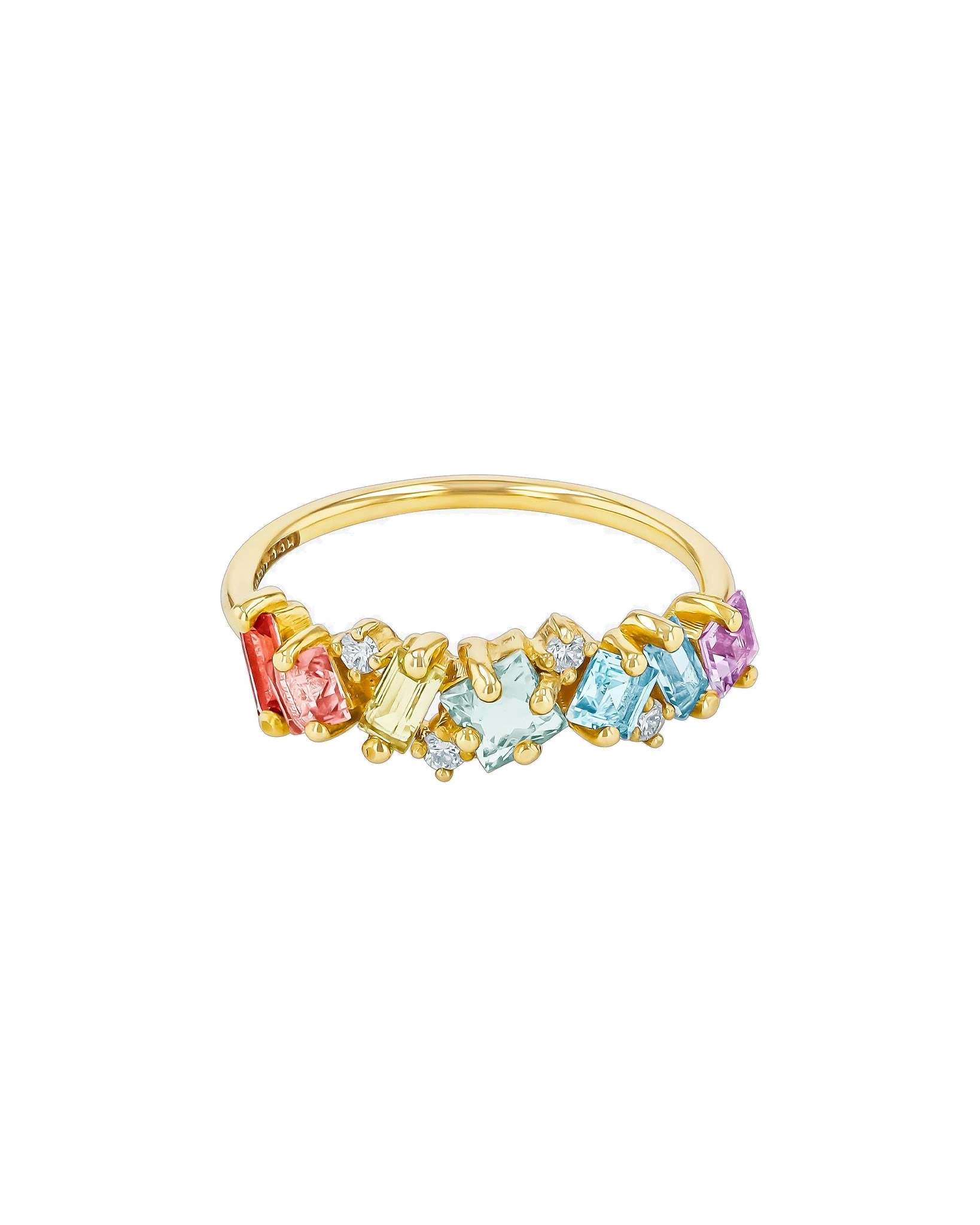 Suzanne Kalan Nadima Pastel Half Band in 14K Yellow Gold Suzanne Kalan Nadima Pastel Half Band in 14K Yellow Gold | Fine Rings | Coveti