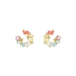 Suzanne Kalan Nadima Pastel Mini Spiral Hoops in 14K Yellow Gold | Fine Earrings | Coveti