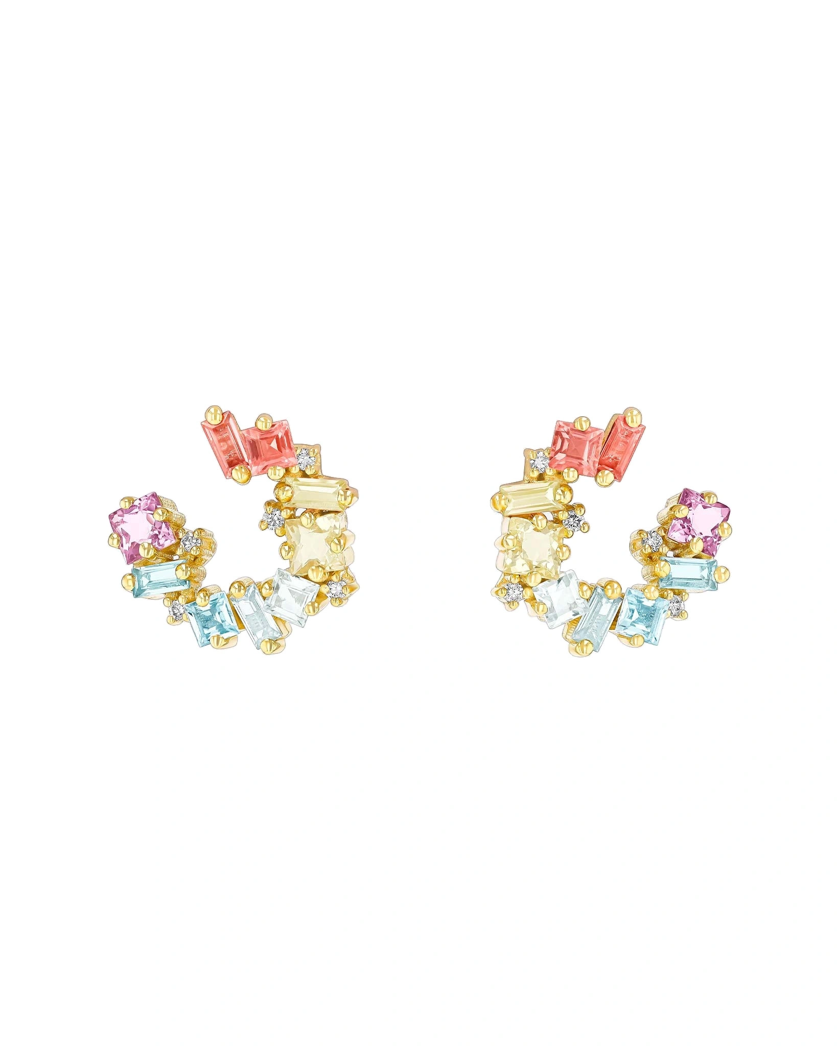 Suzanne Kalan Nadima Pastel Mini Spiral Hoops in 14K Yellow Gold Suzanne Kalan Nadima Pastel Mini Spiral Hoops in 14K Yellow Gold | Fine Earrings | Coveti