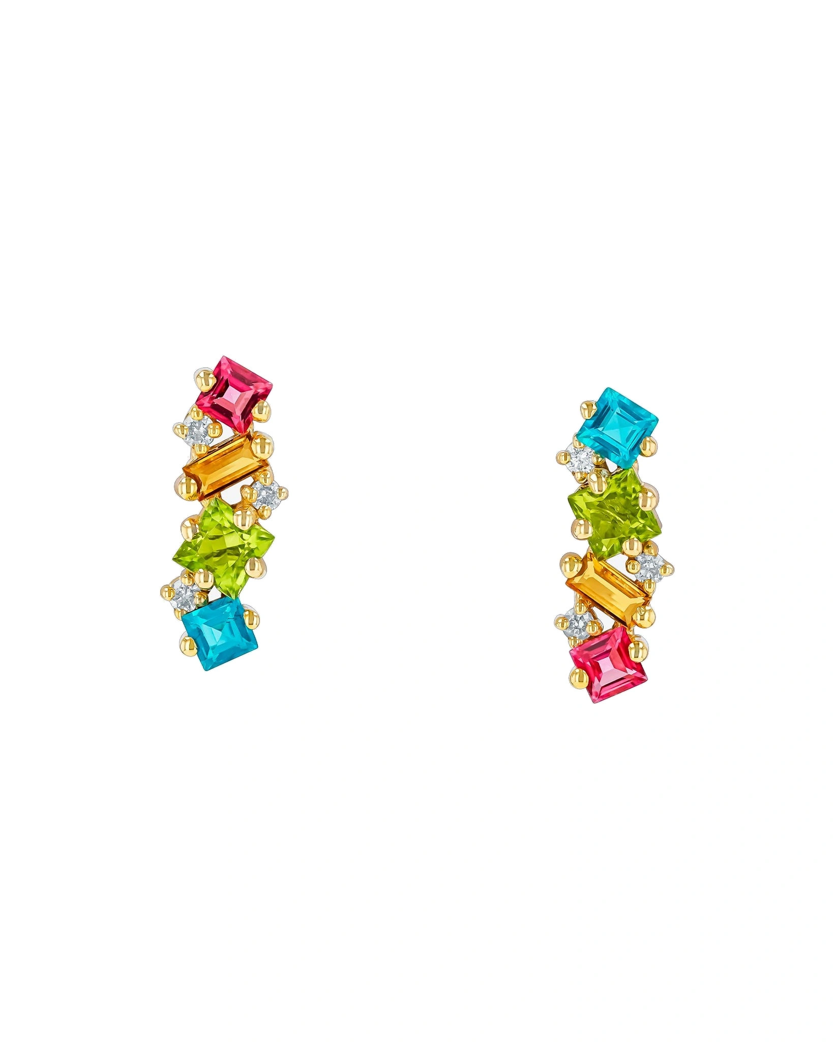 Suzanne Kalan Nadima Rainbow Bar Studs in 14K Yellow Gold Suzanne Kalan Nadima Rainbow Bar Studs in 14K Yellow Gold | Fine Earrings | Coveti