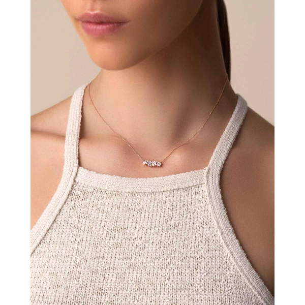 Suzanne Kalan Nadima Rainbow Moonstone Midi Bar Pendant in 14K Yellow Gold | Fine Necklaces | Coveti