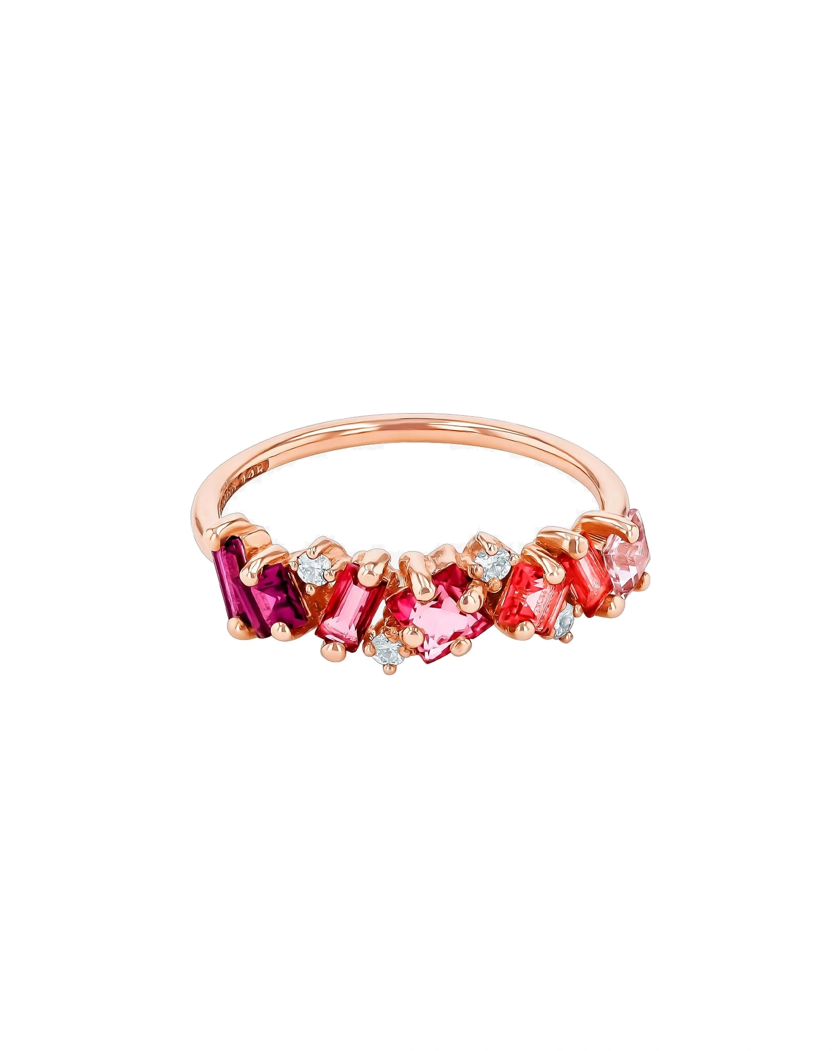 Suzanne Kalan Nadima Red Ombre Half Band in 14K Rose Gold Suzanne Kalan Nadima Red Ombre Half Band in 14K Rose Gold | Fine Rings | Coveti