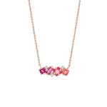 Suzanne Kalan Nadima Red Ombre Midi Bar Pendant in 14K Rose Gold | Fine Necklaces | Coveti