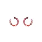 Suzanne Kalan Nadima Red Ombre Midi Spiral Hoops in 14K Rose Gold | Fine Earrings | Coveti