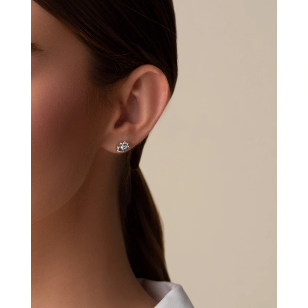 Suzanne Kalan Nadima White Topaz Cluster Studs in 14K Yellow Gold | Fine Earrings | Coveti