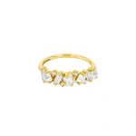 Suzanne Kalan Nadima White Topaz Half Band in 14K White Gold | Fine Rings | Coveti