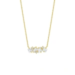 Suzanne Kalan Nadima White Topaz Midi Bar Pendant in 14K Yellow Gold | Fine Necklaces | Coveti