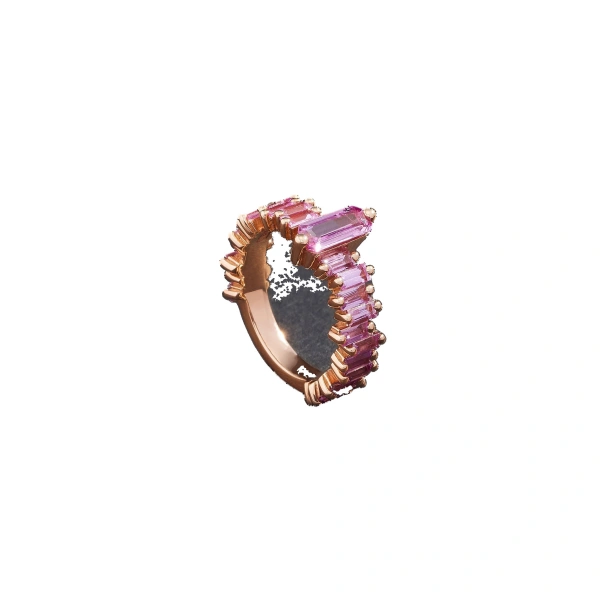Suzanne Kalan One of a Kind Aurora Pink Sapphire Ring in 18K Rose Gold | Fine Rings | Coveti
