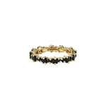 Suzanne Kalan Princess Anna Black Sapphire Eternity Band in 18K Yellow Gold | Fine Rings | Coveti