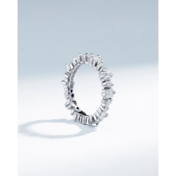 Suzanne Kalan Princess Anna Diamond Eternity Band in 18K White Gold | Fine Rings | Coveti