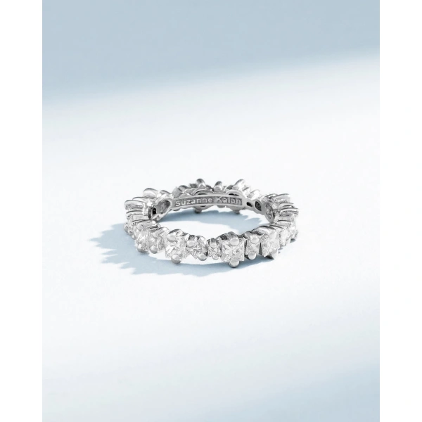 Suzanne Kalan Princess Anna Diamond Eternity Band in 18K White Gold | Fine Rings | Coveti