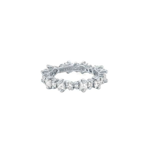 Princess Anna Diamond Eternity Band in 18K White Gold