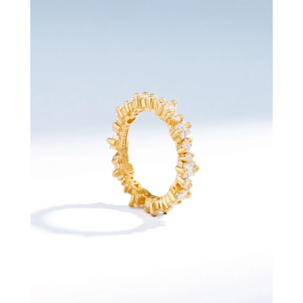 Suzanne Kalan Princess Anna Diamond Eternity Band in 18K Yellow Gold | Fine Rings | Coveti