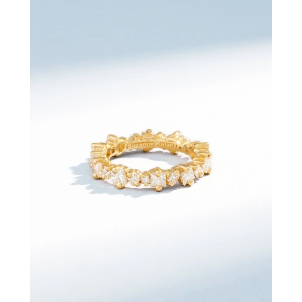 Suzanne Kalan Princess Anna Diamond Eternity Band in 18K Yellow Gold | Fine Rings | Coveti