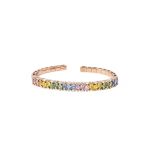 Suzanne Kalan Princess Bold Pastel Sapphire Bangle in 18K Rose Gold | Fine Bracelets | Coveti