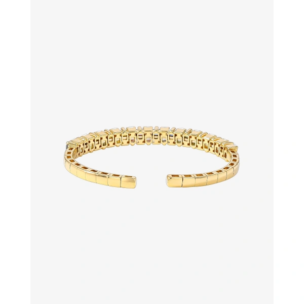 Suzanne Kalan Princess Bold Pastel Sapphire Bangle in 18K Yellow Gold | Fine Bracelets | Coveti