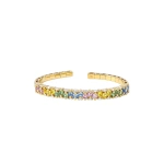 Suzanne Kalan Princess Bold Pastel Sapphire Bangle in 18K Yellow Gold | Fine Bracelets | Coveti