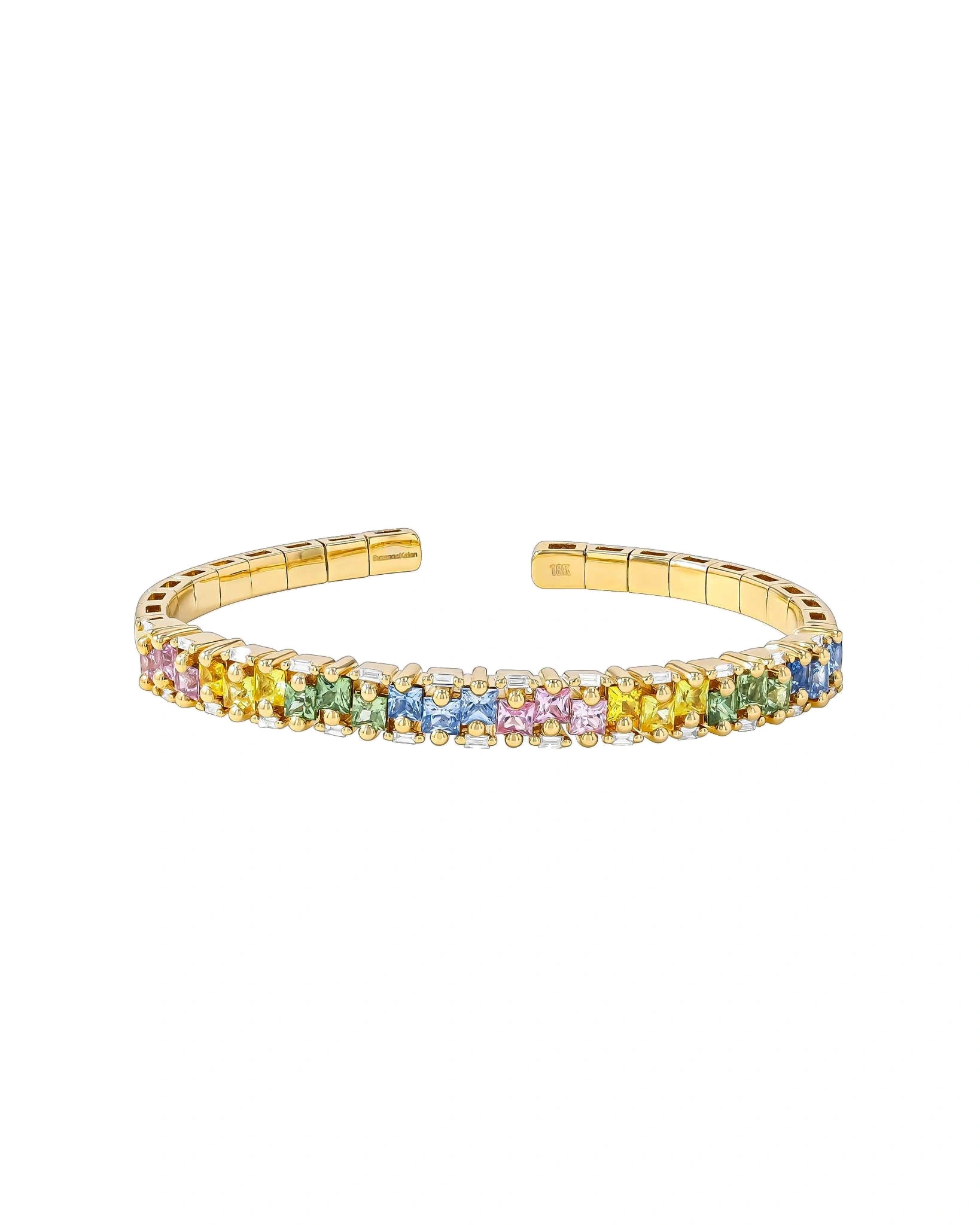 Suzanne Kalan Princess Bold Pastel Sapphire Bangle in 18K Yellow Gold Suzanne Kalan Princess Bold Pastel Sapphire Bangle in 18K Yellow Gold | Fine Bracelets | Coveti