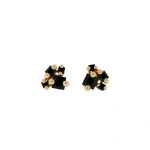 Suzanne Kalan Princess Cluster Black Sapphire Studs in 18K Yellow Gold | Fine Earrings | Coveti