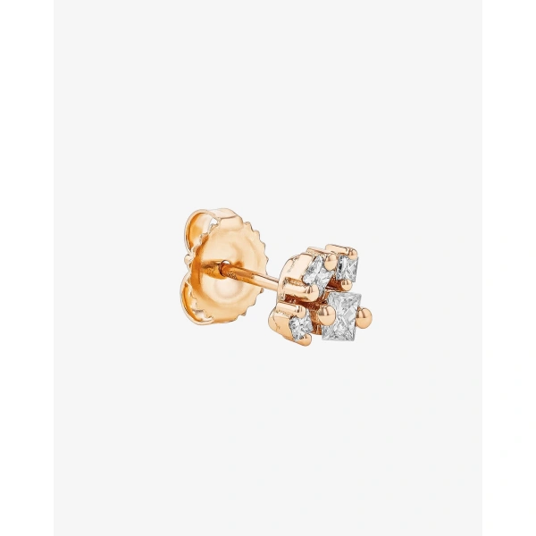 Suzanne Kalan Princess Cluster Diamond Studs in 18K Rose Gold | Fine Earrings | Coveti