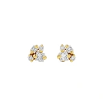 Suzanne Kalan Princess Cluster Diamond Studs in 18K Yellow Gold | Fine Earrings | Coveti