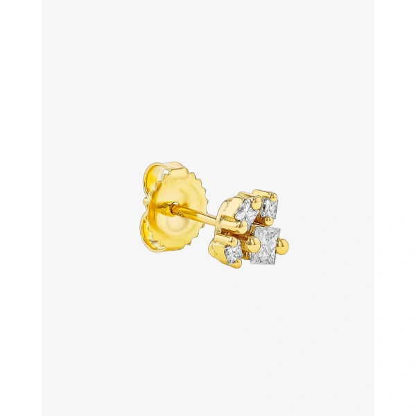 Suzanne Kalan Princess Cluster Diamond Studs in 18K Yellow Gold | Fine Earrings | Coveti