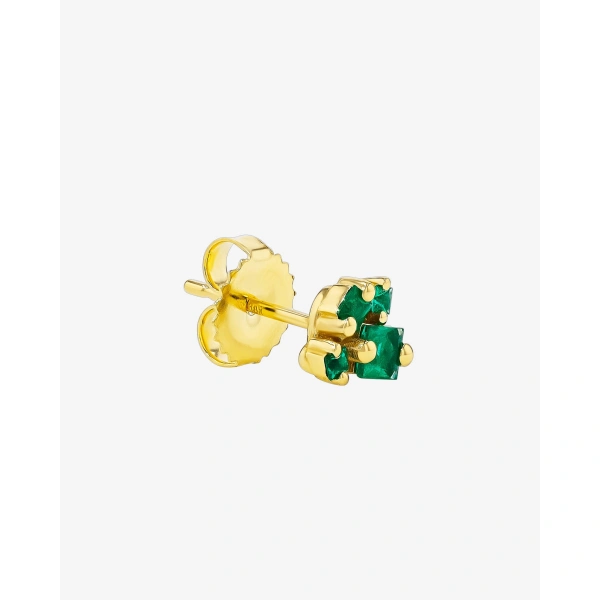 Suzanne Kalan Princess Cluster Emerald Studs in 18K Yellow Gold | Fine Earrings | Coveti