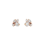 Suzanne Kalan Princess Cluster Studs in 18K Rose Gold | Fine Earrings | Coveti
