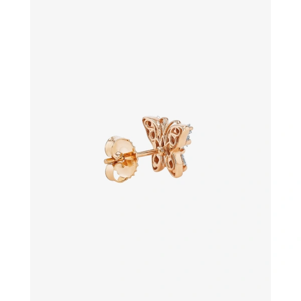 Suzanne Kalan Princess Diamond Mini Butterfly Studs in 18K Rose Gold | Fine Earrings | Coveti