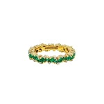 Suzanne Kalan Princess Elsa Eternity Band in 18K Yellow Gold, Emerald | Fine Rings | Coveti