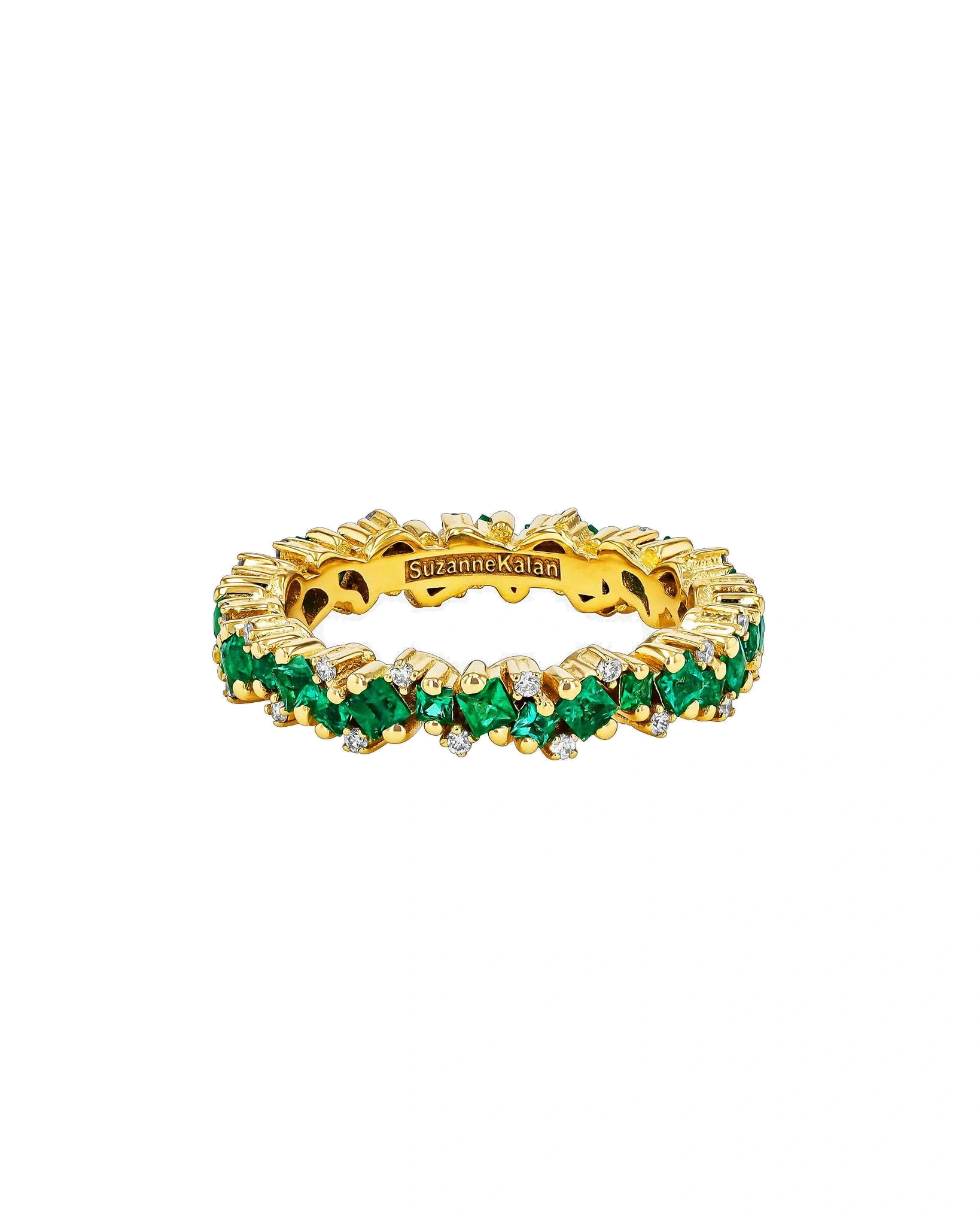 Suzanne Kalan Princess Elsa Eternity Band in 18K Yellow Gold, Emerald Suzanne Kalan Princess Elsa Eternity Band in 18K Yellow Gold, Emerald | Fine Rings | Coveti