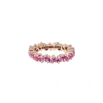 Suzanne Kalan Princess Elsa Pink Sapphire Eternity Band in 18K Rose Gold | Fine Rings | Coveti