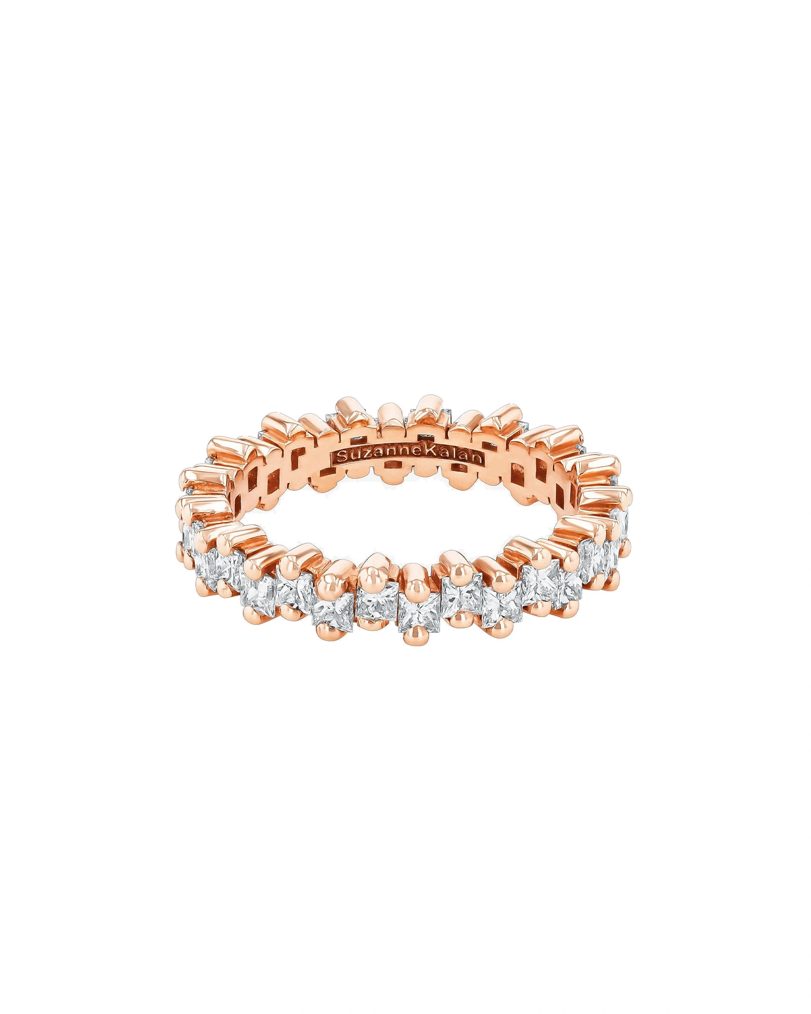 Suzanne Kalan Princess Midi Diamond Eternity Band in 18K Rose Gold Suzanne Kalan Princess Midi Diamond Eternity Band in 18K Rose Gold | Fine Rings | Coveti