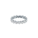 Suzanne Kalan Princess Midi Diamond Eternity Band in 18K White Gold | Fine Rings | Coveti