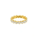 Suzanne Kalan Princess Midi Diamond Eternity Band in 18K Yellow Gold | Fine Rings | Coveti