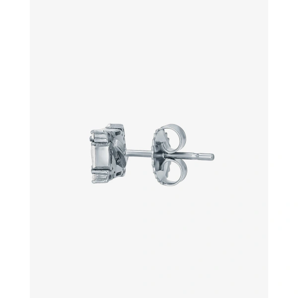 Suzanne Kalan Princess Midi Diamond Studs in 18K White Gold | Fine Earrings | Coveti