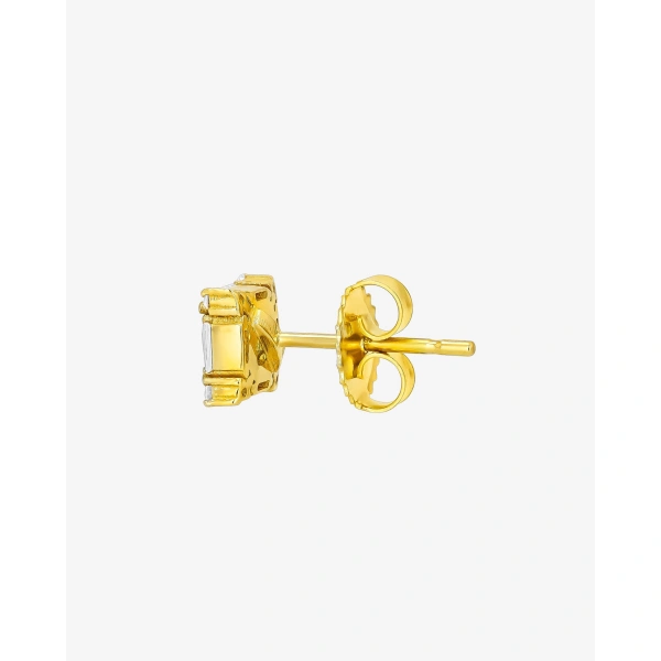 Suzanne Kalan Princess Midi Diamond Studs in 18K Yellow Gold | Fine Earrings | Coveti