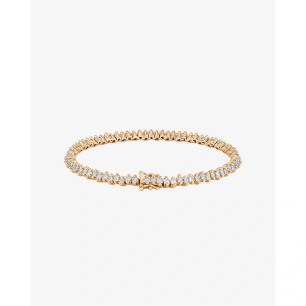 Suzanne Kalan Princess Midi Diamond Tennis Bracelet in 18K Rose Gold | Fine Bracelets | Coveti