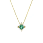 Suzanne Kalan Princess Midi Emerald Pendant in 18K Yellow Gold | Fine Necklaces | Coveti