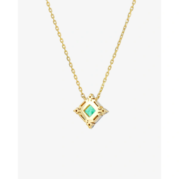 Suzanne Kalan Princess Midi Emerald Pendant in 18K Yellow Gold | Fine Necklaces | Coveti