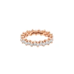Suzanne Kalan Princess Midi Eternity Band in 18K Rose Gold | Fine Rings | Coveti