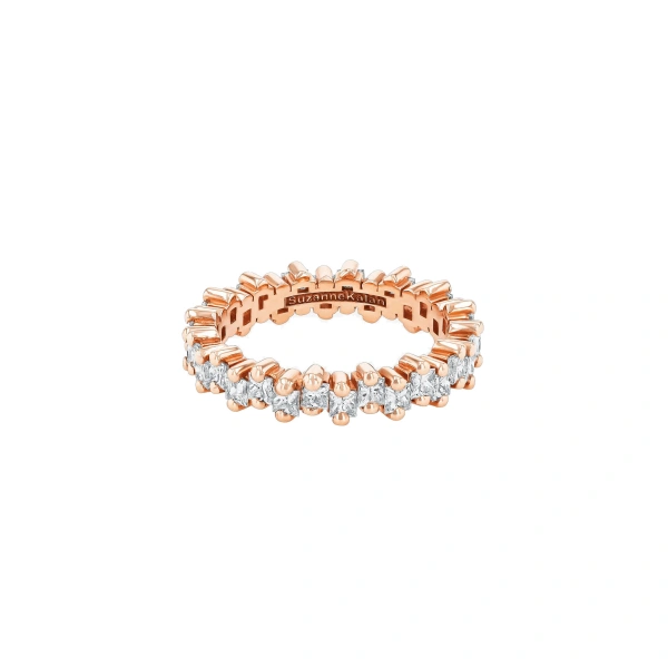 Suzanne Kalan Princess Midi Eternity Band in 18K Rose Gold | Fine Rings | Coveti
