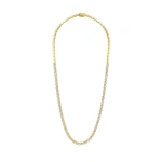 Suzanne Kalan Princess Midi Half Diamond Tennis Necklace in 18K Yellow Gold | Fine Necklaces | Coveti