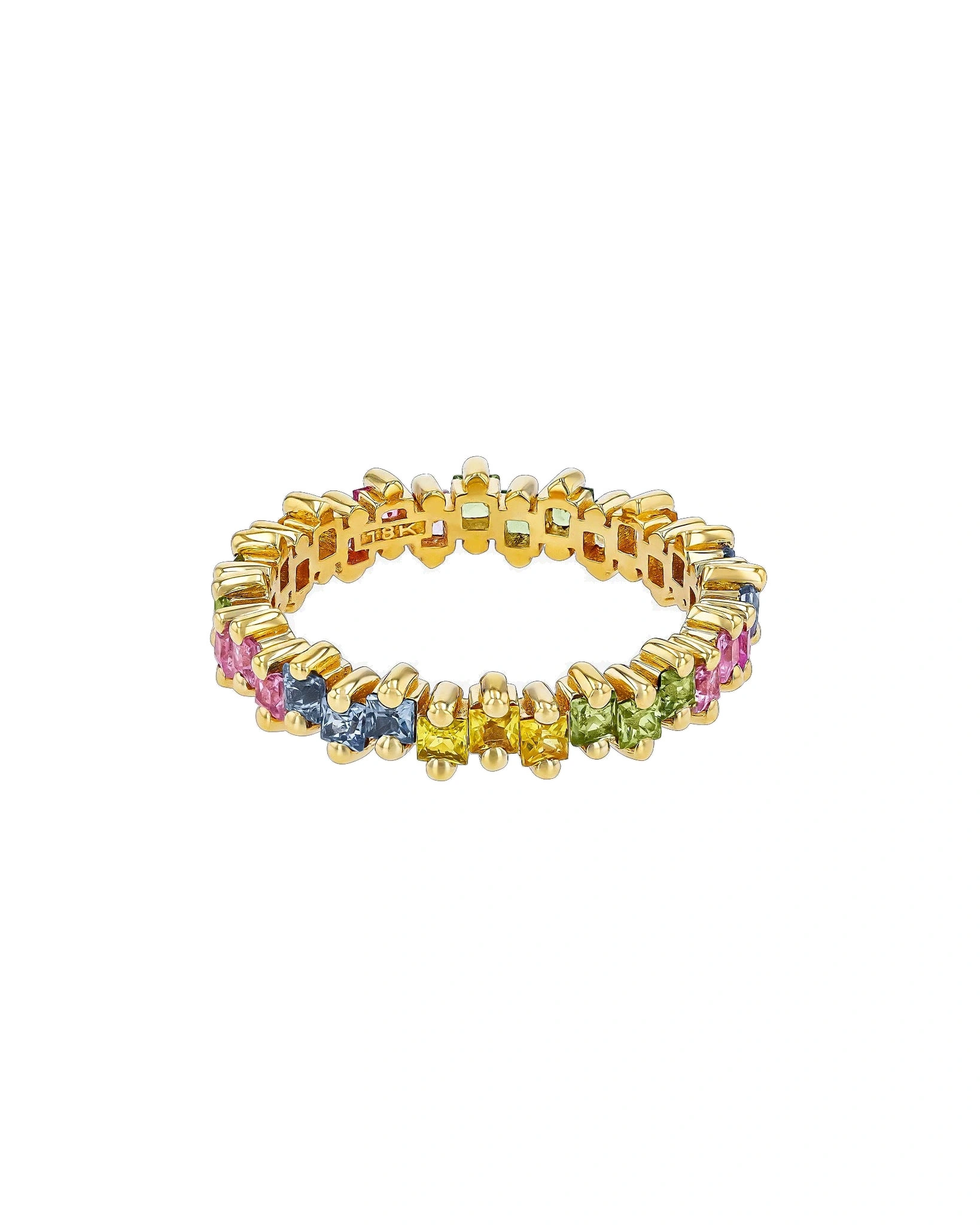 Suzanne Kalan Princess Midi Pastel Sapphire Eternity Band in 18K Yellow Gold Suzanne Kalan Princess Midi Pastel Sapphire Eternity Band in 18K Yellow Gold | Fine Rings | Coveti