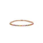 Suzanne Kalan Princess Midi Pastel Sapphire Tennis Bracelet in 18K Rose Gold | Fine Bracelets | Coveti