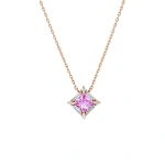 Suzanne Kalan Princess Midi Pendant in 18K Rose Gold, Pink Sapphire | Fine Necklaces | Coveti