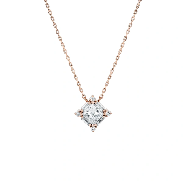 Suzanne Kalan Princess Midi Pendant in 18K Rose Gold | Fine Necklaces | Coveti
