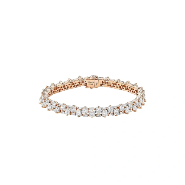Princess Midi Stack Diamond Tennis Bracelet in 18K Rose Gold