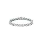 Suzanne Kalan Princess Midi Stack Diamond Tennis Bracelet in 18K White Gold | Fine Bracelets | Coveti